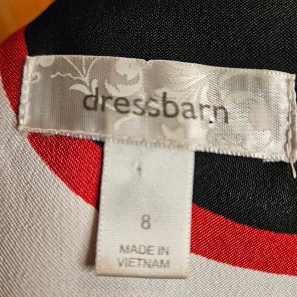 Dress Barn Black Red White Sleeveless Sheath‎ Dress Size 8 - Picture 5 of 7